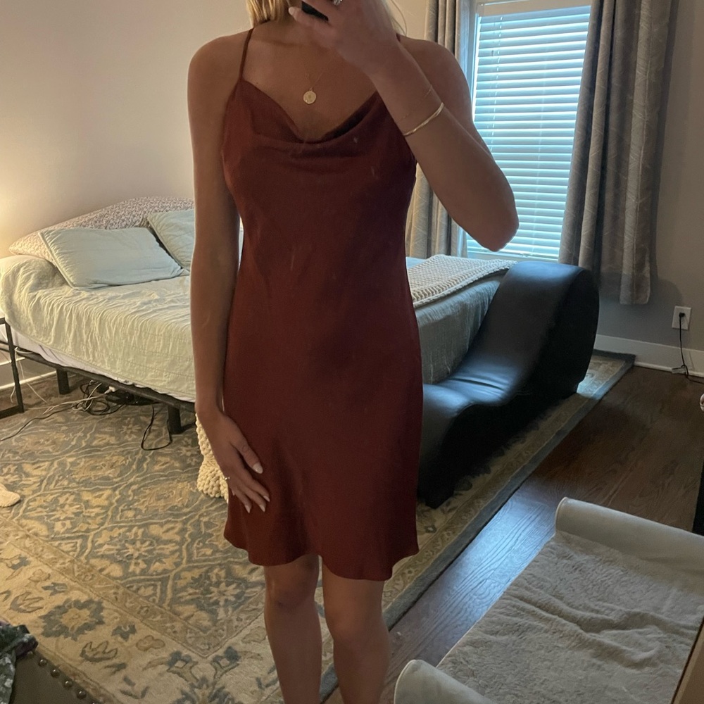 Elegant Brown Slip Dress
